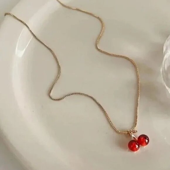 Free People Gold Cherry Necklace - Picture 2 of 3